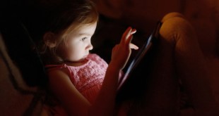 girl in front of screen